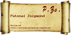 Patonai Zsigmond névjegykártya