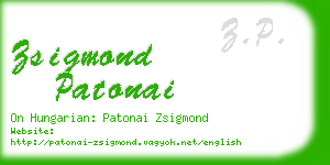 zsigmond patonai business card